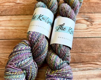 Indian Summer, Hand Spun Yarn, Superwash Tweed Merino, Worsted Weight