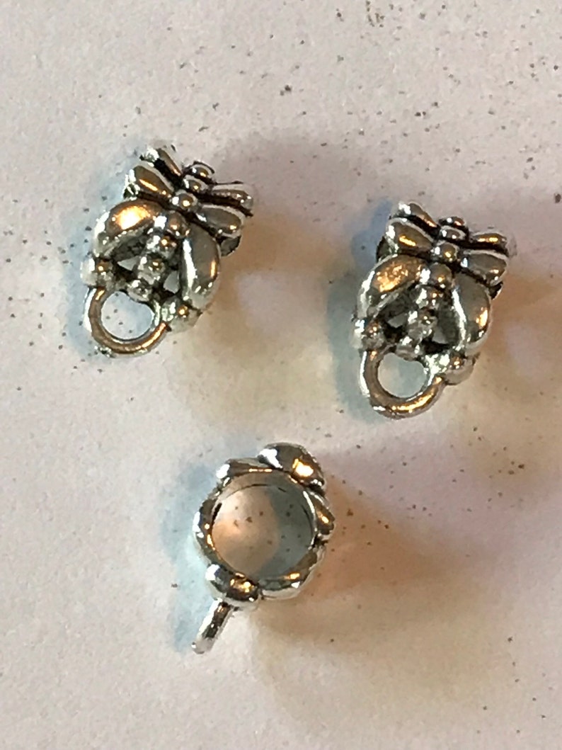 Tibetan Silver Flower Clasp Bails+7*11mm