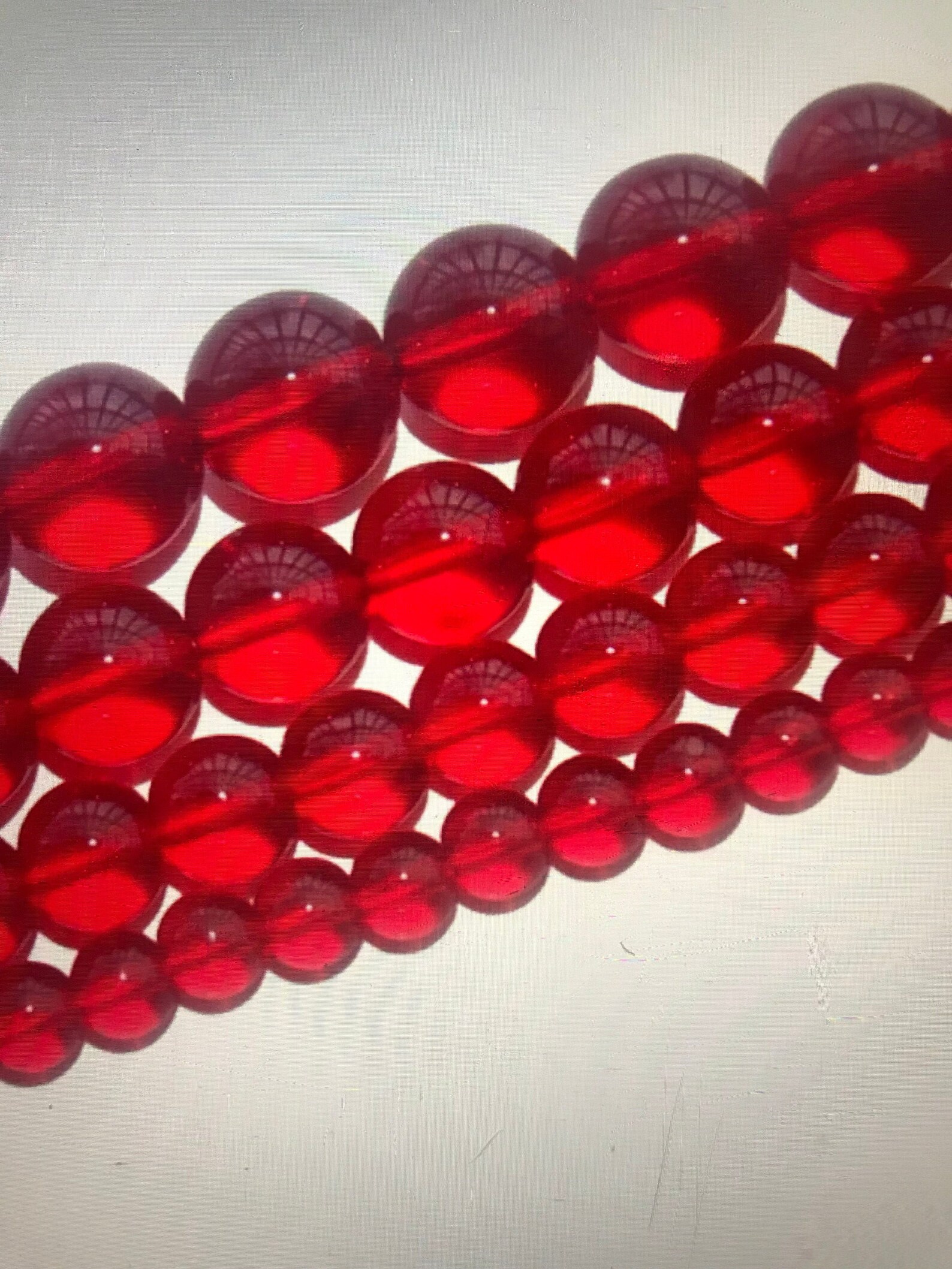 Red Clear Crystal Quartz Beadsglass Beadscrystal Etsy
