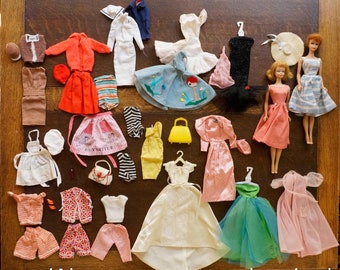 LOT of 6 Genuine Mattel Barbie Doll Dolls Fashion Clothing Clothes Dress Dresses
