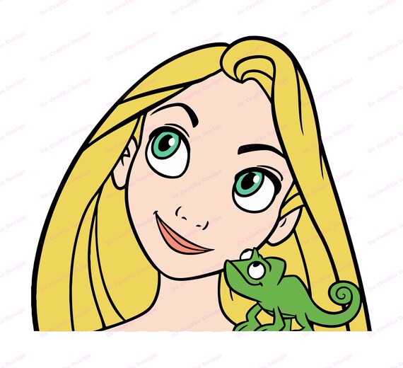 Download Rapunzel With Pascal Tangled SVG 1 svg dxf Cricut | Etsy