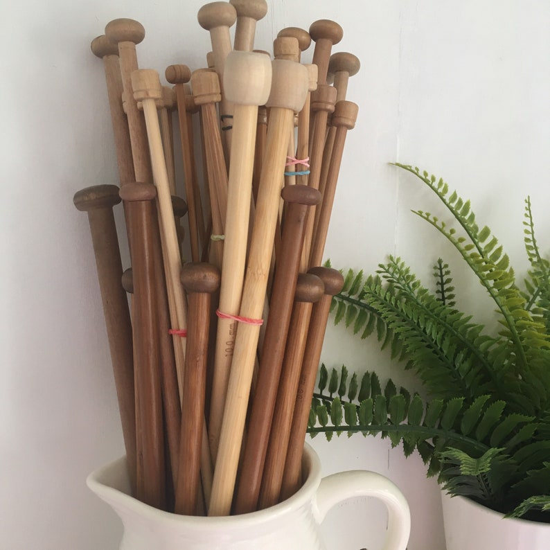 Vintage Wooden Knitting Needles choice of sizes Etsy