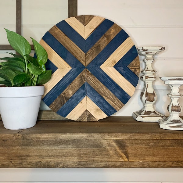 Round Geometric Wood Home Decor, Wood Mosaic Sign, Rustic Home Decor, Round Wood Wall Art, Wood Wall Decor, Circle Wood Sign, Wall Hangings