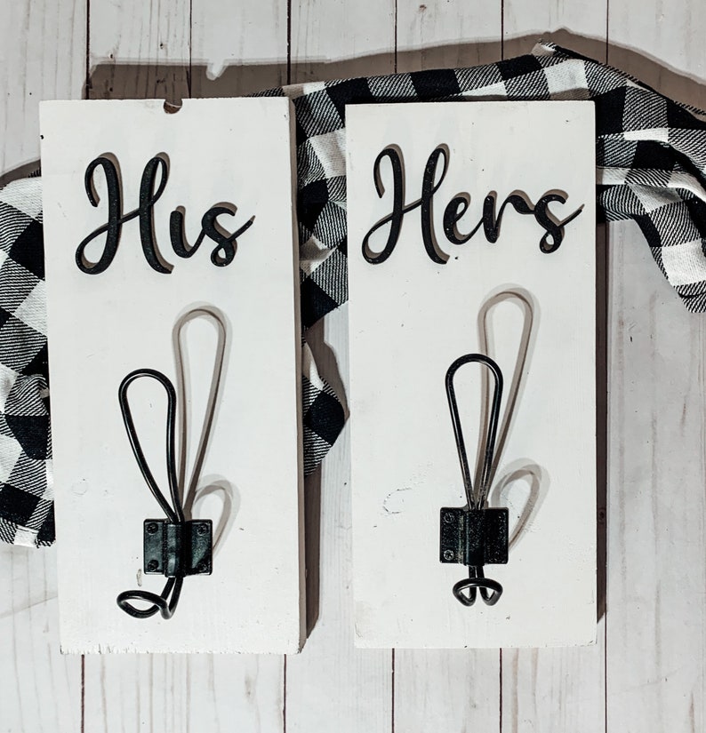 His and Hers Towel Hooks Bathroom Decor Farmhouse Bathroom Etsy