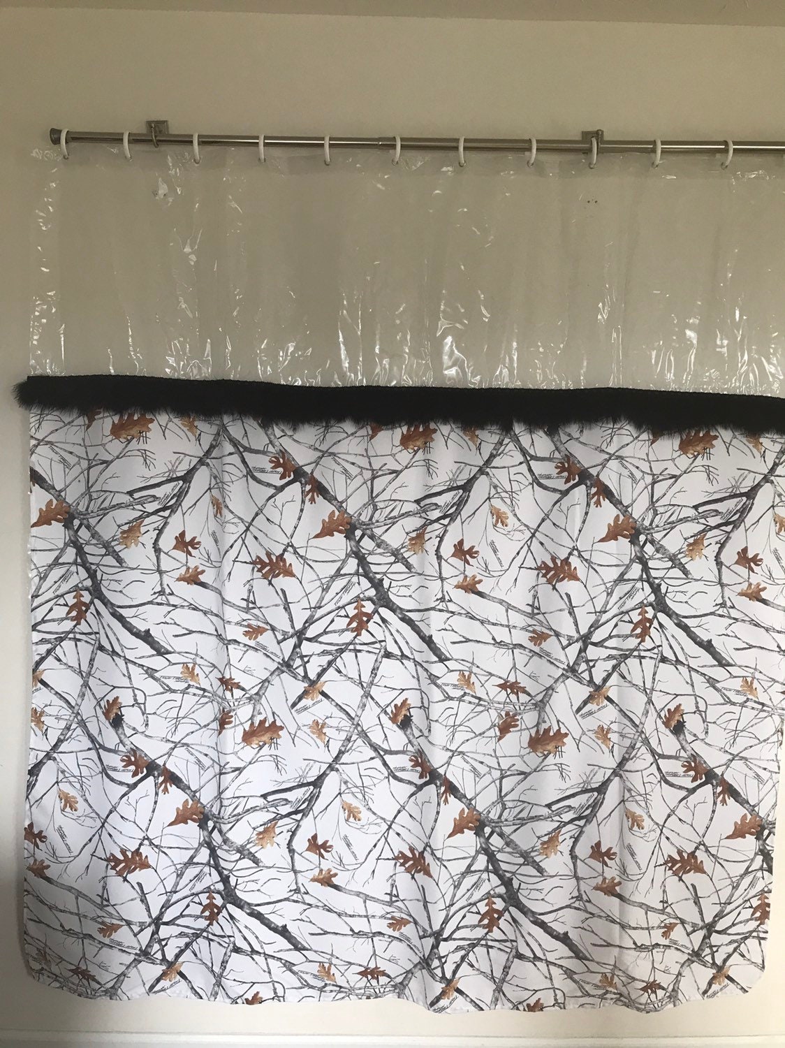 White Camouflage Shower Curtain Etsy