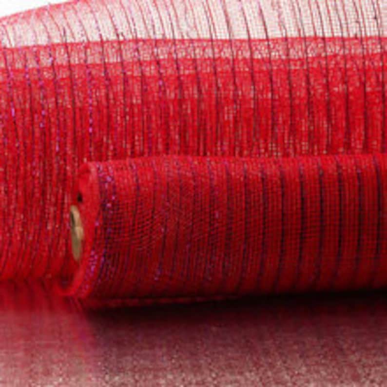 RedPurple Colored Thread Metallic 21 Deco Mesh