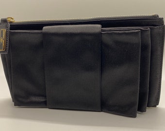 Valentino Black Satin Bow Clutch