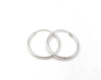 925 Sterling Silber Creolen Ø 20mm 25mm 30mm 35mm 40mm 45mm 50mm Ohrringe