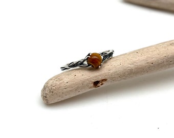 Tiger Eye Silver Ring 4-10 / Tiger Eye Vine Ring / Courage and Confidence / Mystic /Everyday Tiger Eye / 925