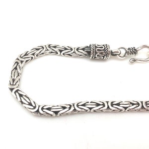 Handgjort 3 mm oxiderat sterlingsilver bysantinskt armband bild 6