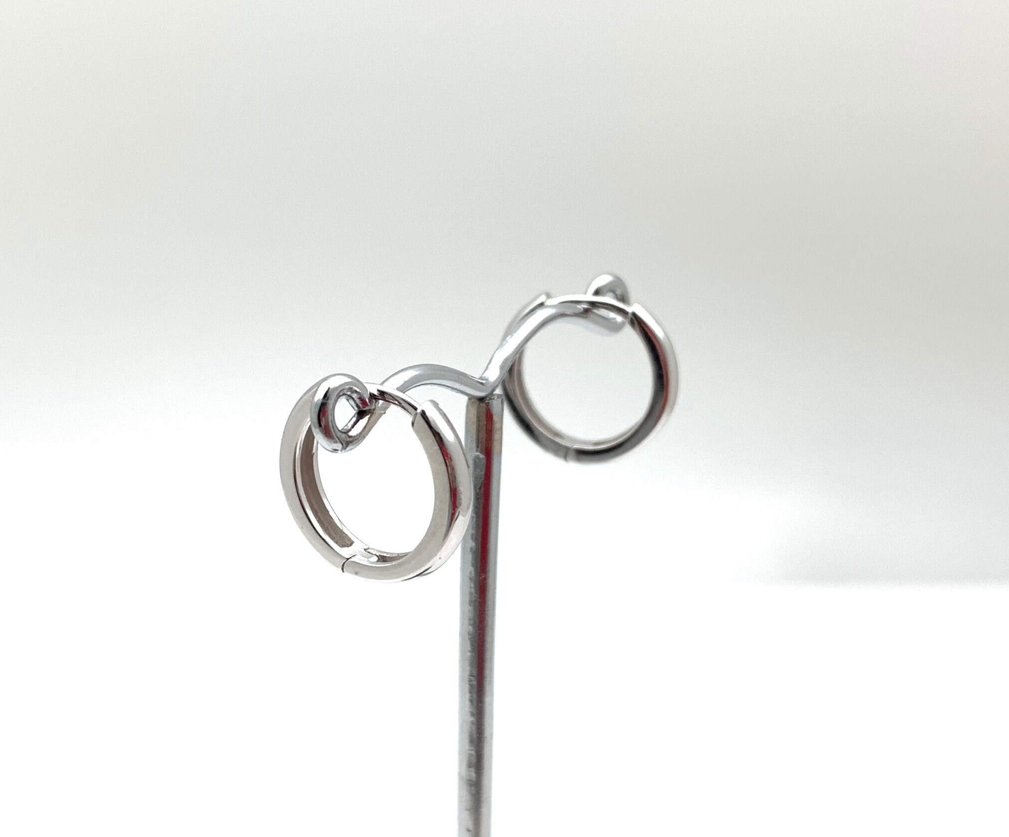 Boucles D'oreilles Créoles épaisses En Argent Sterling 925 - 1,5 Cm - Pour Femmes Et Adolescentes - Boîte Cadeau