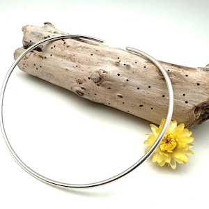Round Tube 4.5mm Silver Choker 17 inch / 4.5mm Silver Choker / Silver Contoured Choker / 925 Silver