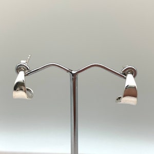 Orecchini a cerchio in argento / Orecchini a cerchio piccoli in argento / Orecchini a cerchio a petalo da 10 mm / Cerchi graduati / Argento Sterling 925