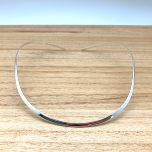 Silver Choker / 16&quot; Silver U Shape Choker / Sterling Oval Choker / Contoured Choker / 3mm Choker / 16&quot; Omega / 16&quot; Chain / Women&#39;s Necklace