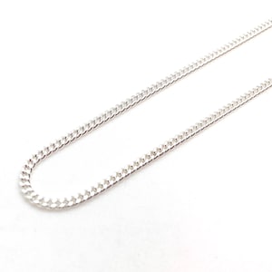 Silver Curb Chain 2mm / Curb Chain 060 16&quot;, 18”, 20”, 22”, 24”, 26&quot;, 28&quot;, 30” / Sterling 925 Men&#39;s Necklace / Women&#39;s Chain / Pendant Chain