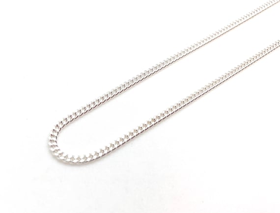 Silver Pendant Chain / Curb 1.7mm / Simple Necklace / 050 16