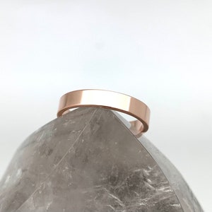 Rose Gold Flat 3mm Cigar Band size 3, 4 / Gold Plated Cigar Ring / Simple 18K Gold Plated Ring / Gold Wedding Band / 925 Sterling / Size 4
