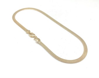 Gold Anklet Herringbone Chain /Goldfill Anklet 9.5” Regular / Delicate Anklet / Simple Gold Anklet / Bead Anklet / Hypoallergenic / Goldfill