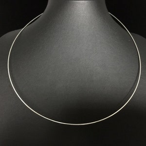 Silver Thin 1.5 mm Wire Choker / Thin Silver Omega / Skinny Silver Wire / Simple Silver Wire / Chain / Sterling Silver 925 / 16”, 18”, 20”