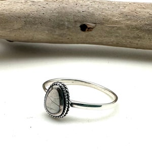 White Turquoise Silver Ring 4-10 / Buffalo Turquoise Ring / 925 Sterling / Natural Turquoise 4-10