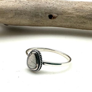 White Turquoise Silver Ring 5-10 / Buffalo Turquoise Ring / 925 Sterling / Natural Turquoise 4-10
