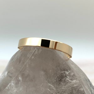 Gold Flat 3mm Cigar Band size 3 / Gold Plated Cigar Ring / Simple 18K Gold Plated Ring / Gold Wedding Band / 925 Sterling / Size 3