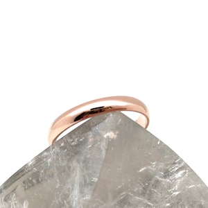 Rose Gold Dome Ring 3mm / Rose Gold Plated Plain Ring / Simple 18K Rose Gold Plated Ring / Gold Band / 925 / Size 4, 5, 7, 8, 9, 10