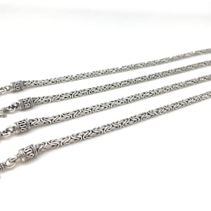 Handgjort 3 mm oxiderat sterlingsilver bysantinskt armband bild 8