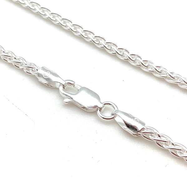 Silver Wheat Chain Medium / Sterling Thick Chain 2.5mm 060 / Men's Chain / Women's Chain / Sterling 925 / 18", 20", 22", 24", 26", 30"