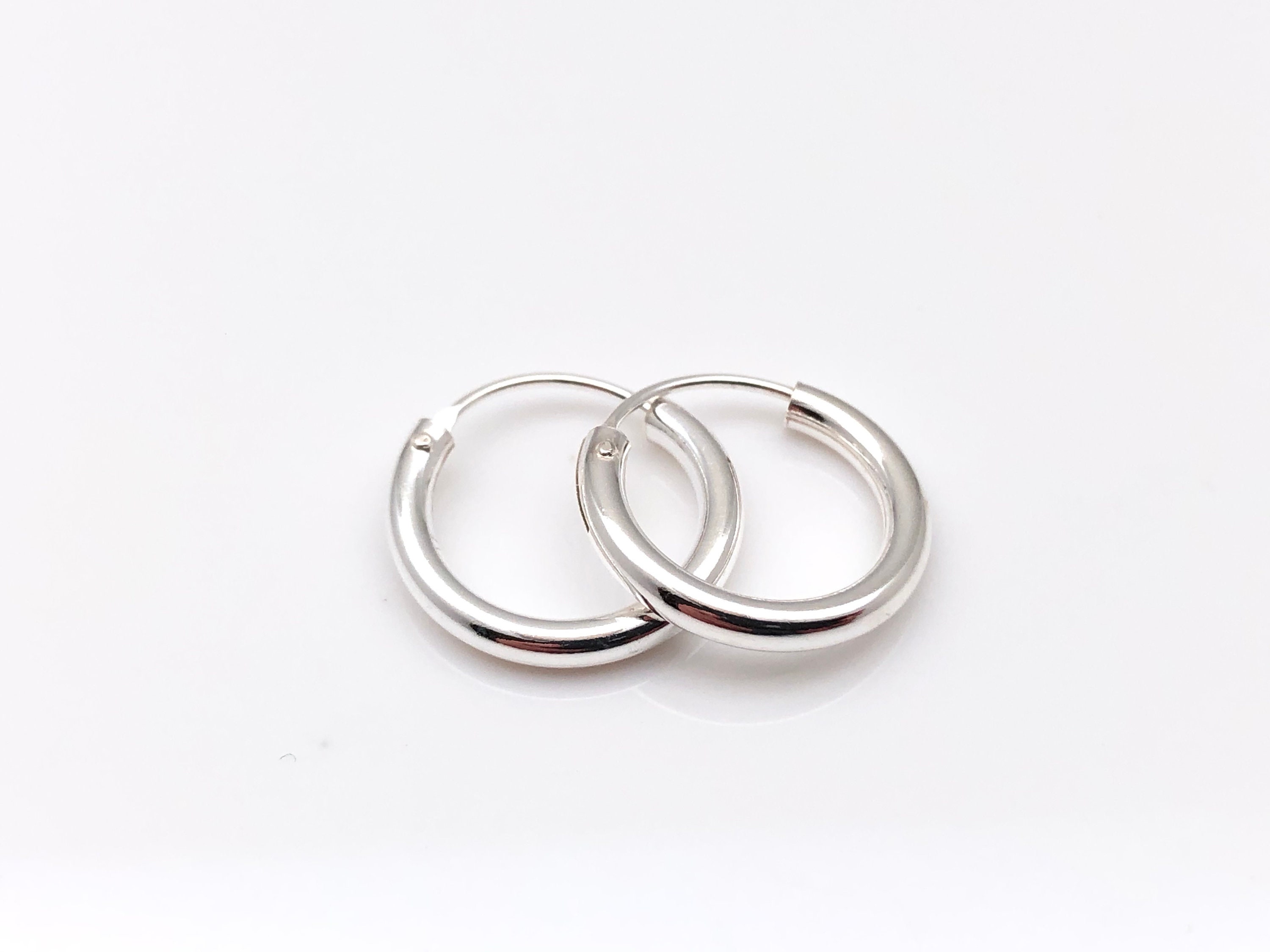 Small 12mm Endless Hoop Earrings 12mm X 2mm Small Silver - Etsy