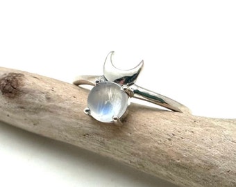 Ring maansteen – 925 sterlingzilver, geboortesteen juni