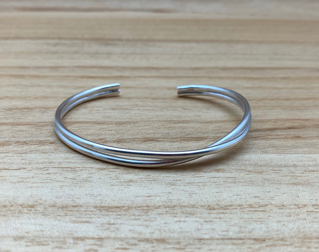 Simple Cuff Modern Silver Cuff / Think Simple Cuff / Smooth Silver Bangle / Silver ...