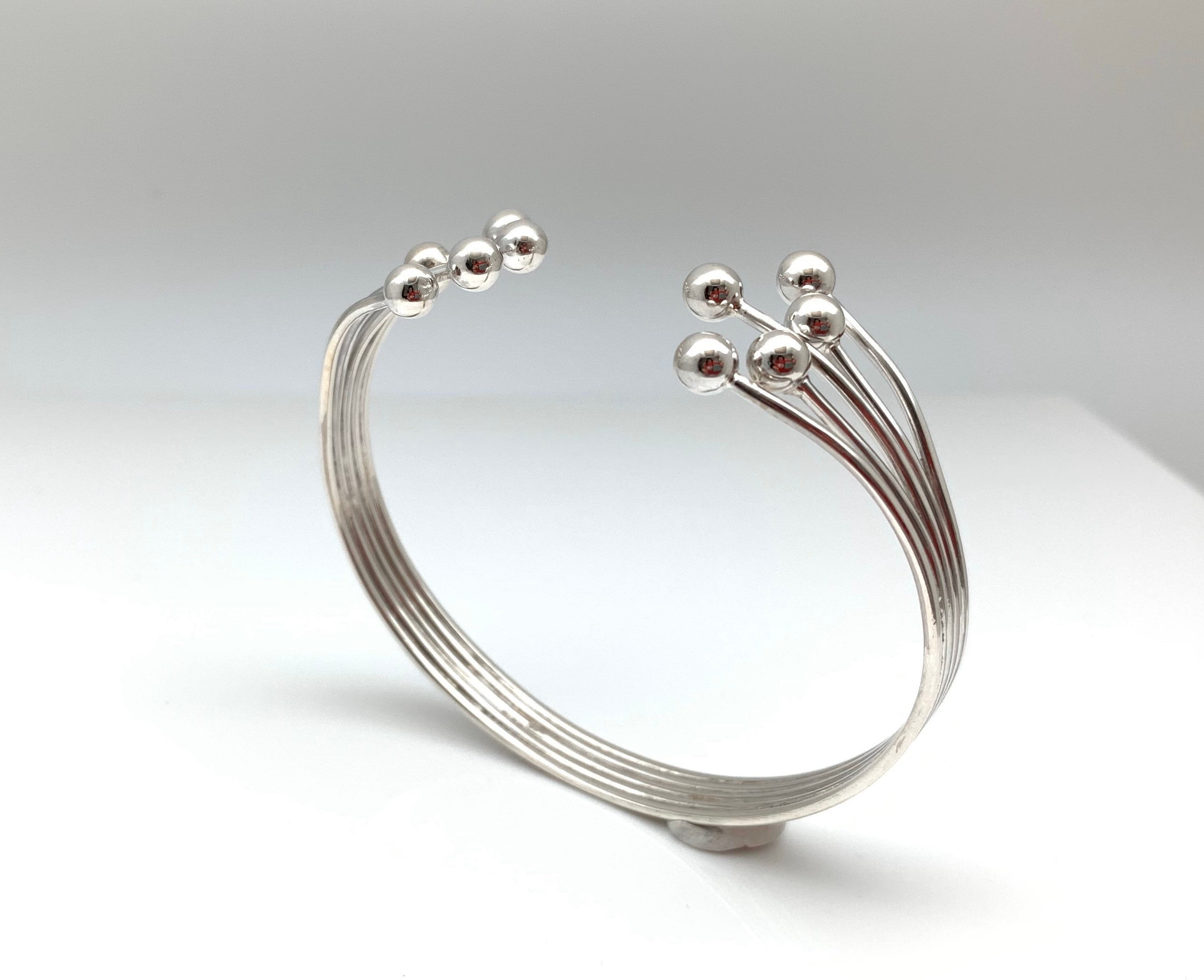 シルバーカフ / 触手シルバーカフ / フラワースターリングバングル