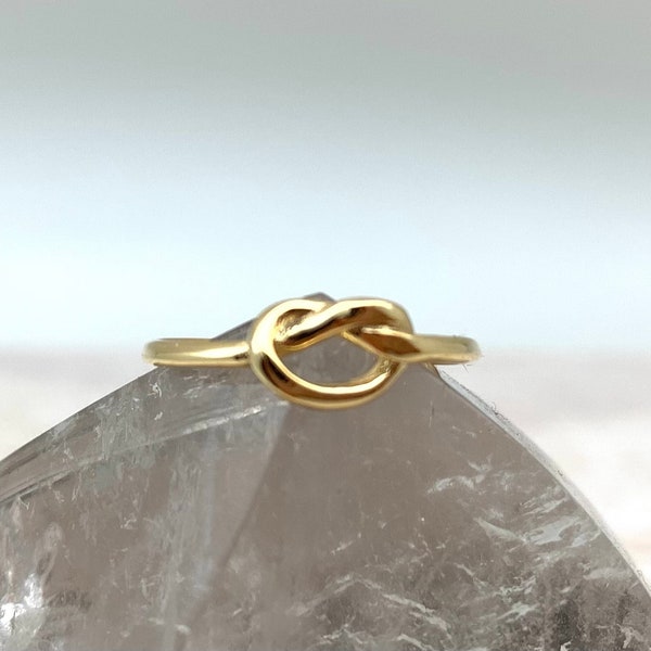 Gold Little Knot Ring Size 4, 5, 9 / Gold Plated Knot Ring / Simple 18K Gold Plated Ring / Gold Friendship Ring / 925 Sterling