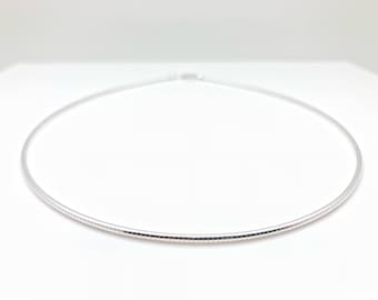 Zilveren ronde Omega-ketting 20"/2 mm 20" Omega-sterling / zilveren choker / damesketting / Bestverkocht / Sterling 925