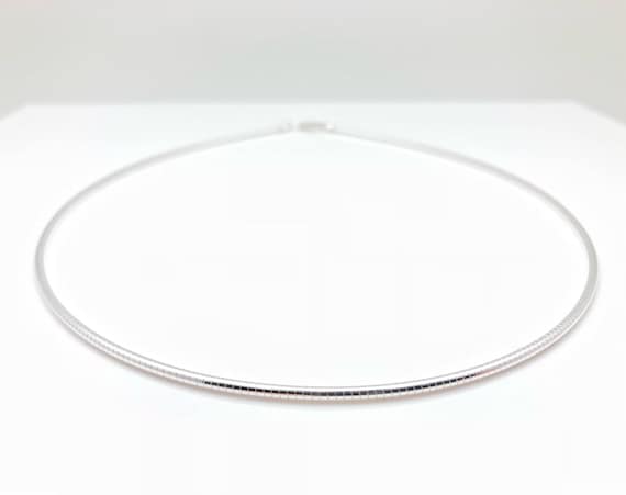Omega Necklace Round 2mm Wide Sterling Silver Omega Necklace Round 2mm Wide Sterling Silver