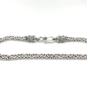 Handgjort 3 mm oxiderat sterlingsilver bysantinskt armband bild 3