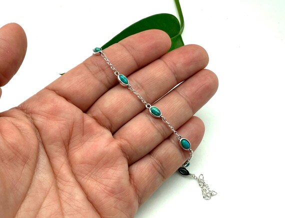 Bracciale Regolabile Multi Turchese – Argento Massiccio Placcato Oro, Confezione Regalo