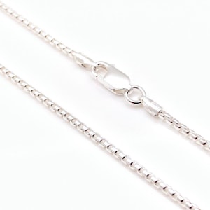 Silver Rounded Box Chain 1.5mm  / Best Selling Box Chain / Sterling Box Chain 086  / Designer Chain  / Pendant / 16”, 18”, 20”, 22”, 24”