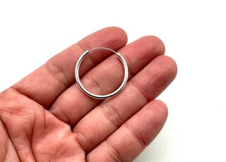 Orecchini A Cerchio In Argento Sterling 925 - Grandi, Senza Fine, Ipoallergenici, Diametro 40/50/60 Mm