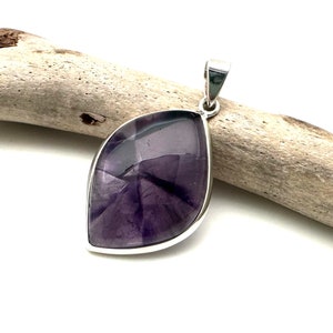 Amethyst Silver Pendant 30mm // Mexican Amethyst Sterling Pendant // February Birthstone // Amethyst // Sterling 925