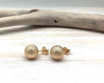 Gold Medium Ball Post Earrings// Gold Stardust 10mm Post Earrings // Gold Ball Studs // Light Earrings // Gold Earrings // Non Tarnishing