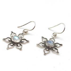 Moonstone mandala drop earrings main image 1