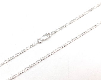 ArgentChaîne figaro en argent 2,3 mm / Petite chaîne figaro 060 / Chaîne en argent pour homme / Chaîne pour femme / 16, 18, 20, 22, 24, 30 / Argent sterling 925