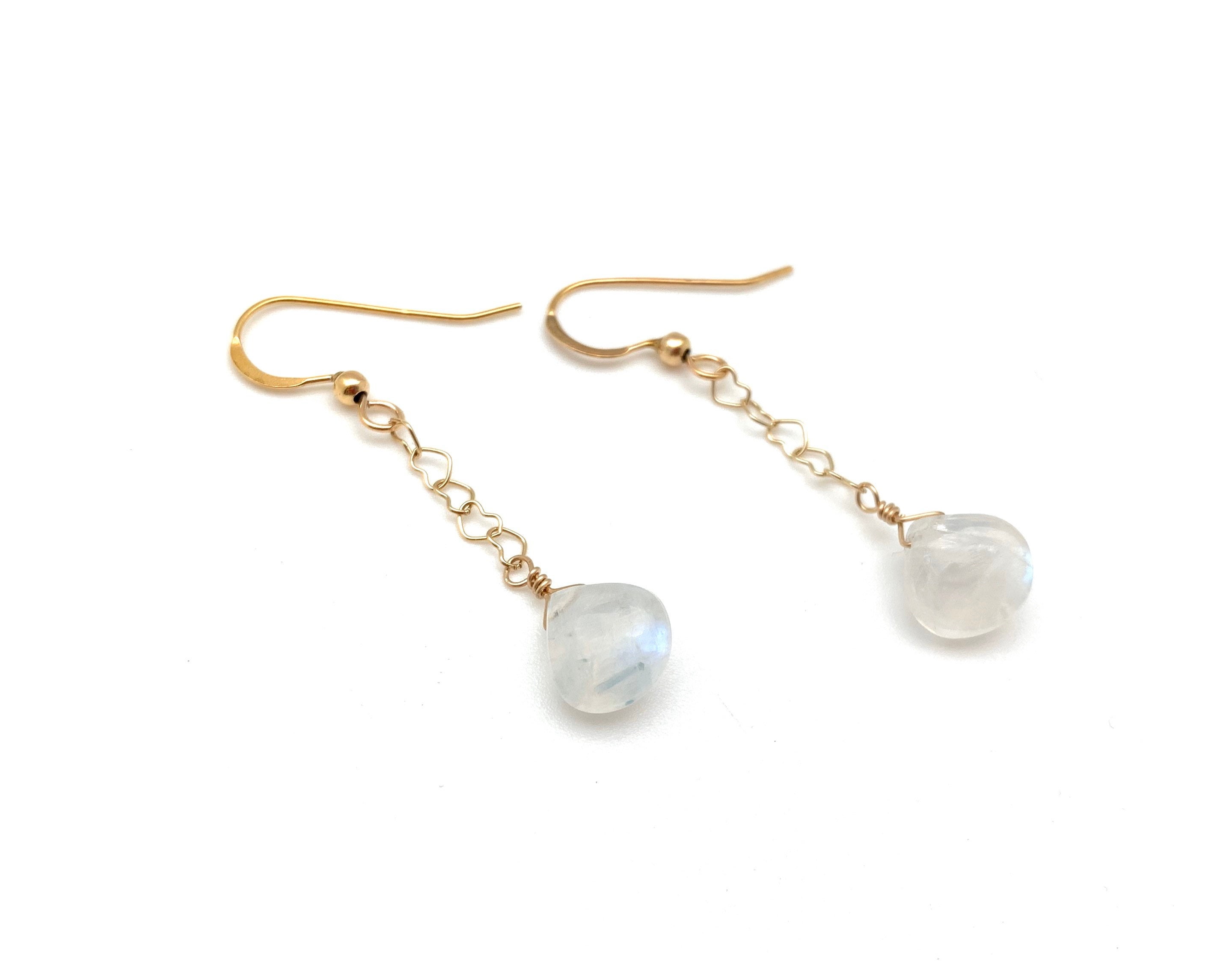 Pendientes De Tuerca De Plata De Ley Con Diseño De Flor Simple Y Piedra Lunar Sintética, Regalo Para Niñas, Plata De Ley, Piedra De Luna