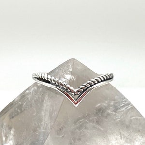 Rope V Silver Ring / V Chevron Sterling Ring / Oxidized / Stacking /Thumb Ring / Pinky / Women&#39;s Ring / Sterling / size 4, 5, 6, 7, 8, 9, 10