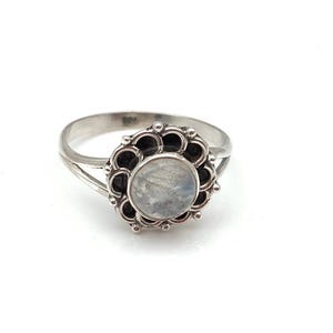 Moonstone Silver Ring / Moonstone Flower Ring / Natural Moonstone / Southwest / Minimalist Silver Ring / Size 5, 6, 7, 8, 9