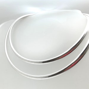 Silver 6mm Omega Necklace / Wide 6mm Flat Sterling Omega / Best Selling / Silver Statement / Women&#39;s Chain / Silver 925 / 16”, 18”