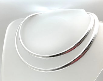 Zilveren 6 mm Omega ketting / brede 6 mm platte Sterling Omega / best verkochte / zilveren verklaring / damesketting / zilver 925 / 16", 18"