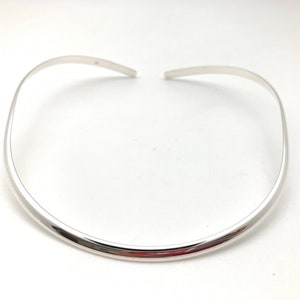 Silver Choker / 16&quot; Silver U Shape Choker / Sterling Oval Choker / Contoured Choker / 5mm Dome Choker / 16&quot; Omega / Women&#39;s Necklace / 925
